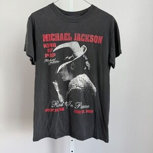 Michael Jackson King of Pop Graphic T Shirt Black‎ Major Made in USA sz S